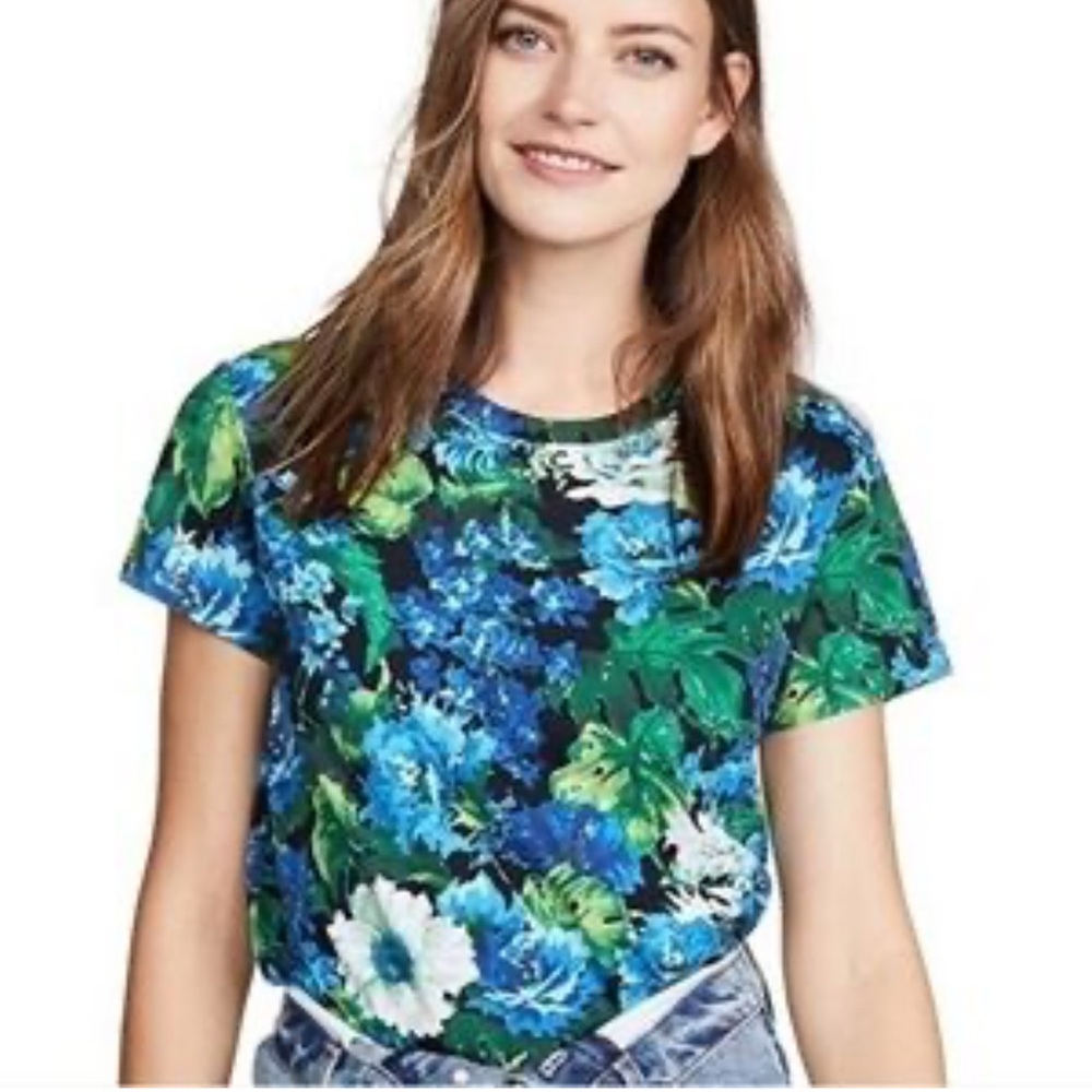 Pam & Gela Multicolor Floral Short Sleeve Tee